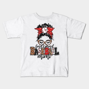 Baseball Mimi Leopard   Loud And Proud Baseball Mimi Kids T-Shirt